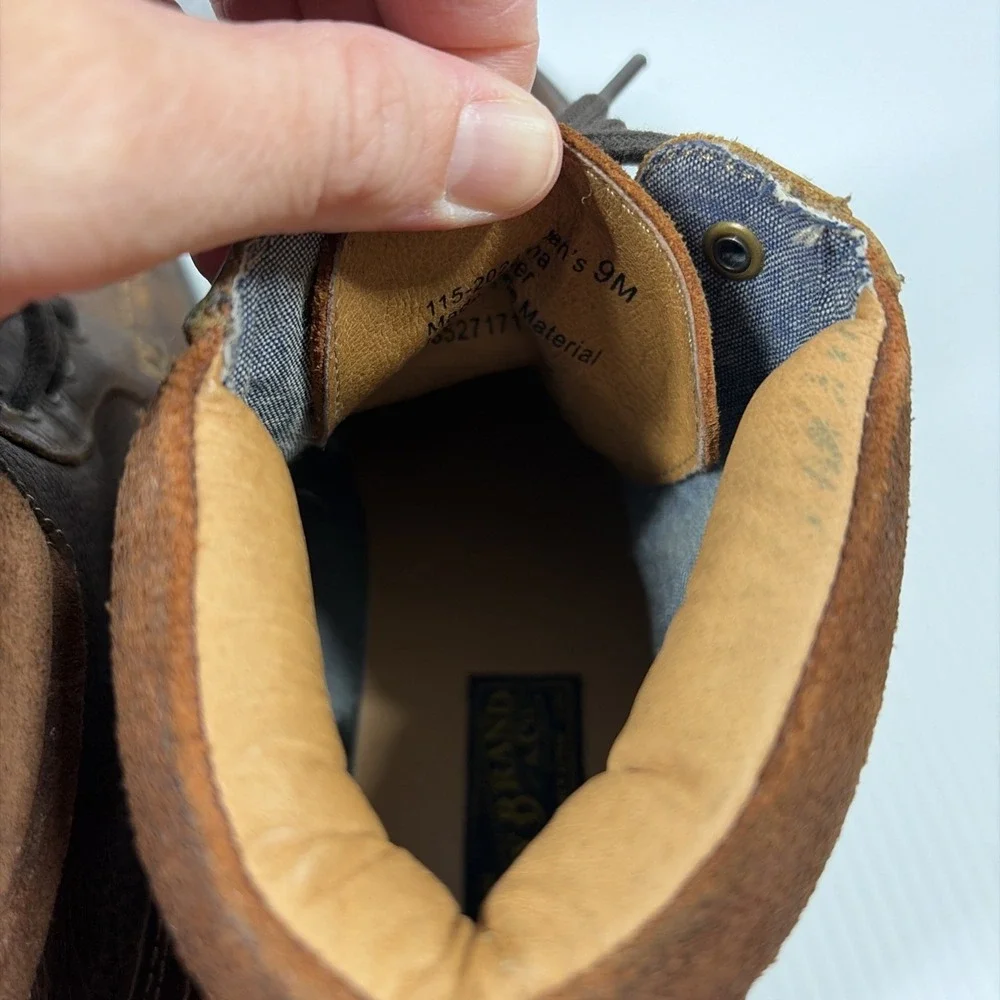 Lucky Brand Brown Leather Moc Toe Work Boots Mens 9 M-102533 Lug Heritage Logger